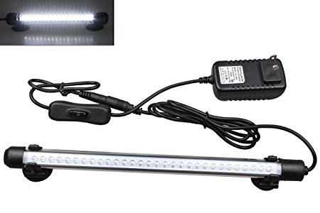 Mingdak® LED Aquarium Light Kit for Fish Tank,underwater Submersible Crystal Glass Lights Suitable for Saltwater and Freshwater,30 Leds,11-inch,lighting Color White