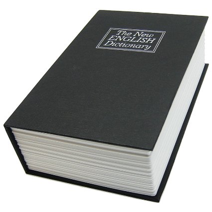 BlueDot Trading Dictionary Secret Book Hidden Safe with Key Lock, Small, Black
