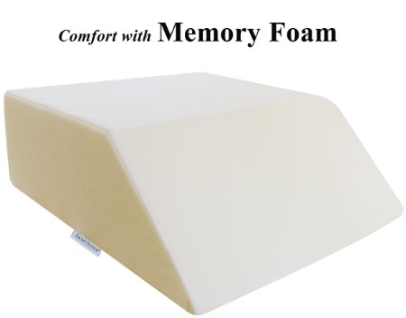 InteVision Ortho Bed Wedge with High Quality, Removable Cover (Size: 8" x 21" x 24". Color: Ivory)