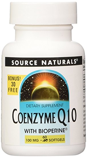 Source Naturals CO-Q10 Softgels with Bioperine 100 mg, 30 30 Softgels