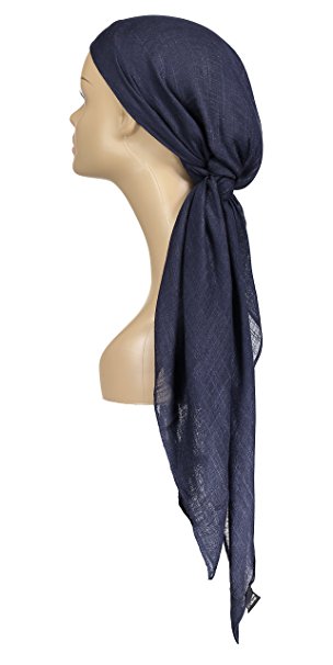 Large Head Wrap Scarf -Soft Lightweight Easy Tie Square Chemo Scarves -by Atara