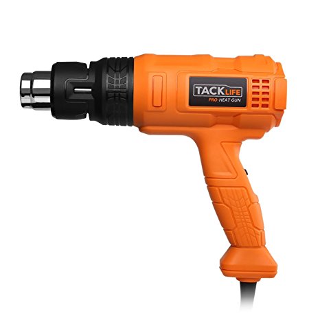 Tacklife HGP70AC 1500W 120V HT 1022-degree F Orange/Black Professional Heat Gun with Three-Temperature Settings for Stripping Paint, Soldering Pipes, Shrinking PVC