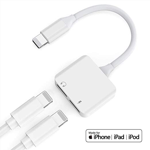Headphone Jack Adapter for iPhone 7 X XS XR/for iPhone 8/8Plus Headphone Charger Adapter, Headphone Audio Charger for iPhone 7 Support Music Control Charger and Phone Communication for All iOS System