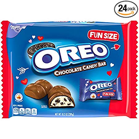 Oreo Chocolate Candy Bar Valentine's Day Treat Size Bars - 24 Count