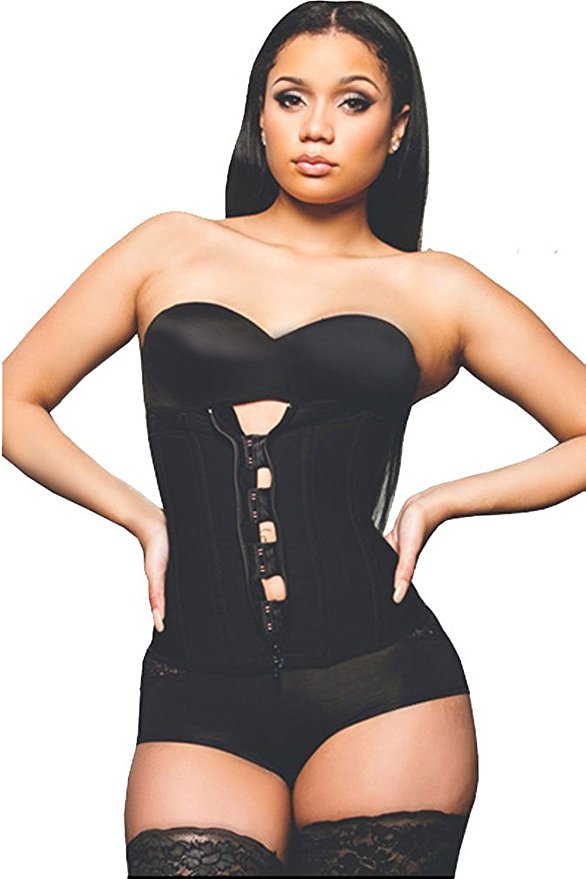 YIANNA Women's Hourglass Zipper and Hook Waist Cincher Training Corset Shapewear