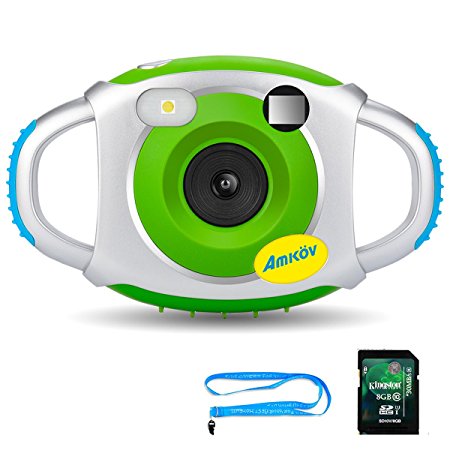 Kids Camera with 8G SD Card, Amkov Electronic Camera for Kids, Children Creative Digital Camera, 5Mp 1.44 Inch TFT Display Video Recording