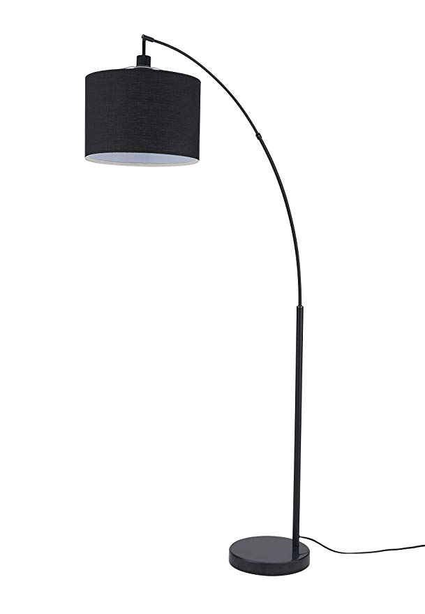 Archiology Beverly Black Floor Lamp - Standing Pole Light for Bedrooms Living Rooms, Minimalist Design with Lampshade and Steel Base, 71"