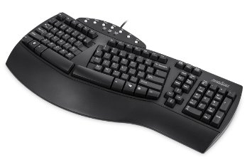Perixx PERIBOARD-512B Ergonomic Split Keyboard - Wired USB Interface - Natural Ergonomic Design - Recommended with Repetitive Strain Injuries RSI User - Black - UK English Layout