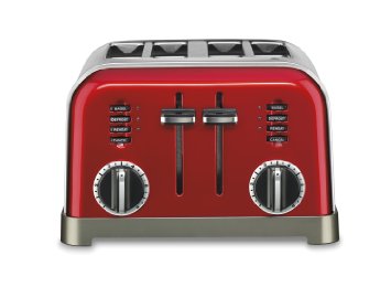 Cuisinart CPT-180MR Metal Classic 4-Slice Toaster, Metallic Red