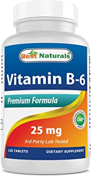 Best Naturals Vitamin B6 25mg, 120 Tablets