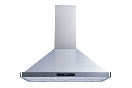 Winflo 30" Wall Mount Stainless Steel Convertible Kitchen Range Hood with 450 CFM Air Flow, Touch Control, Aluminum Filters and LED Lights