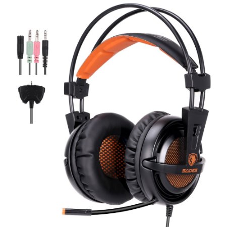 GHB Sades A55T Gaming Headset Lightweight Headphone with Microphone For PS4/Xbox 360/PC/Laptop/Cellphone Universal