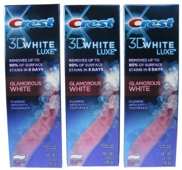 CREST 3D WHITE LUXE GLAMOROUS WHITE TOOTHPASTE 3 PACK REMOVES 90 OF SURFACE STAINS