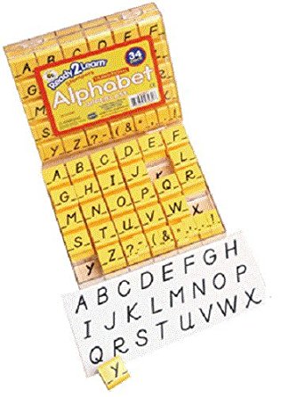 Center Enterprise CE6831 READY2LEARN Uppercase Transitional Alphabet Stamps, 1" (Pack of 34)
