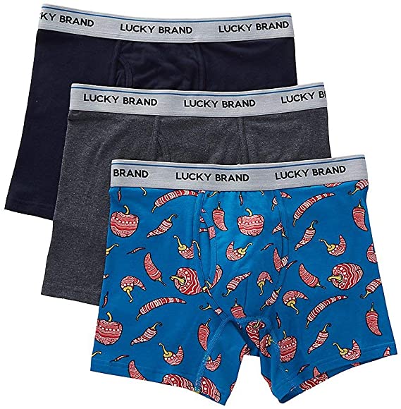 Lucky Brand Mens 3 Pack Cotton Stretch Boxer Briefs