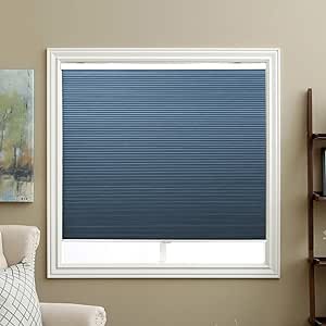 Honeycomb Blinds Cordless Blackout Cellular Shades for Windows Inside & Outside Mount 34" W x 36" H, Ocean Blue(Blackout)