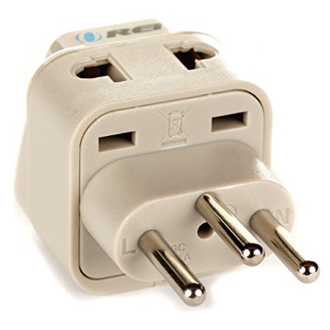 OREI Grounded Universal 2 in 1 Plug Adapter Type J for Switzerland & more - CE Certified - RoHS Compliant WP-J-GN