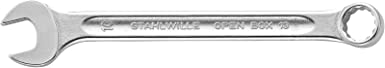 Stahlwille 40081010 Combination Spanners Open-Box No.13, Size 10mm, Metric, with 15 degree Offset Ring End, Chrome Plated Finish, Length 125mm, Made in Germany