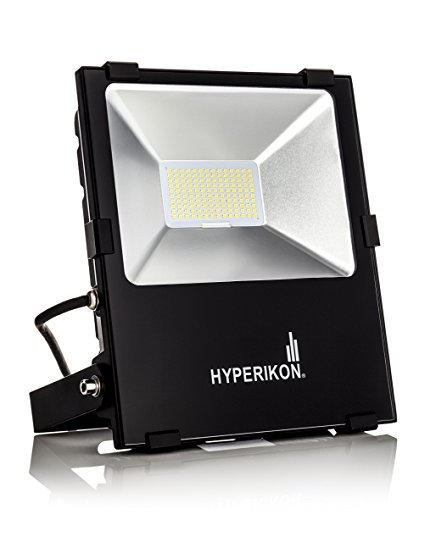 Hyperikon LED Flood Light, 100W (400W Equivalent), 5000K (Crystal White Glow), Waterproof, IP65, 120° Beam Angle, 100-277V, Instant On, UL and DLC Certified