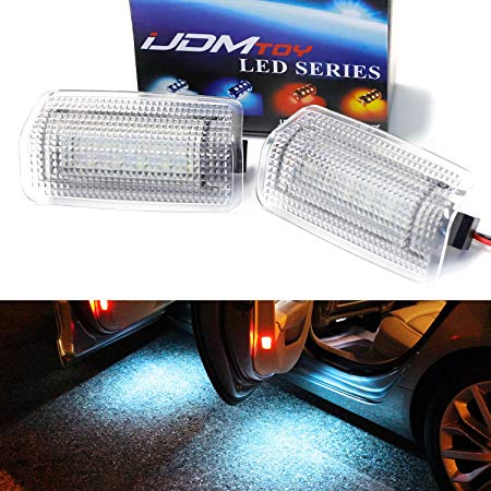 iJDMTOY (2 Full LED Side Door Courtesy Light Assy Compatible with Lexus is ES GS LS RX GX LX Toyota Avalon Sienna Venza Camry Prius 4Runner, OEM Replacement, Powered by 18-SMD Ice Blue LED