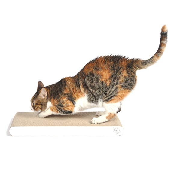 4CLAWS Flat Scratching Pad (White) - Basics Collection Cat Scratcher