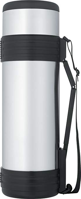 Thermos Nissan Stainless Steel Bottle w/ Folding Handle 61oz, Silver/Black (Discontinued by Manufacturer)