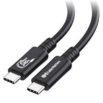 Cable Matters [USB-IF-zertfiziert] Langes 20 GBit/s USB 4 Kabel 2 m, mit 8K-Video, Laden mit 240 W, kompatibel mit Thunderbolt 4/Thunderbolt 3, für iPhone 15 Pro Max, MacBook, XPS, Surface Pro