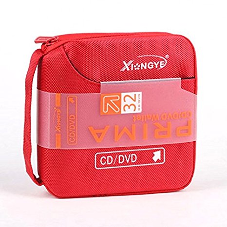 New 32 Disc CD DVD Portable Wallet Storage Organizer Holder Case Bag Album Box - Red