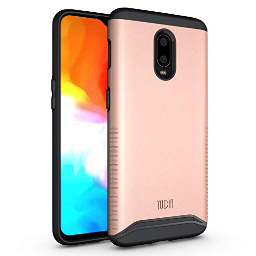 OnePlus 6T Case, TUDIA [Merge Series] Dual Layer Heavy Duty Reinforced Military Standard Extreme Drop Protection/Rugged with Slim Camera Precise Cutouts Phone Case for OnePlus 6T (Rose Gold)