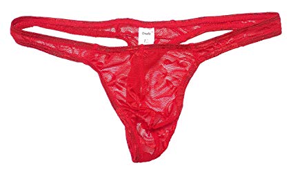 ONEFIT Men's Nylon Briefs G-String Thongs Lace Underwear T-Back Shorts