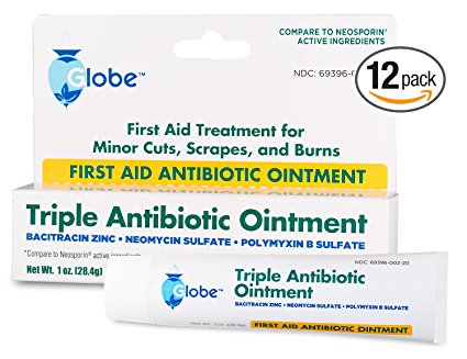 Triple Antibiotic First Aid Ointment, 1 Oz. (Compare to Neosporin Active Ingredients) (12 Tubes)