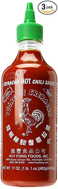 Huy Fong Foods Sriracha Chili Sauce, 17 oz (3 Pack)