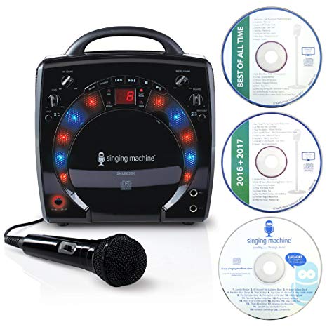 Singing Machine SML-283 Portable CD-G Karaoke Player and 3 CDGs Party Pack, Black