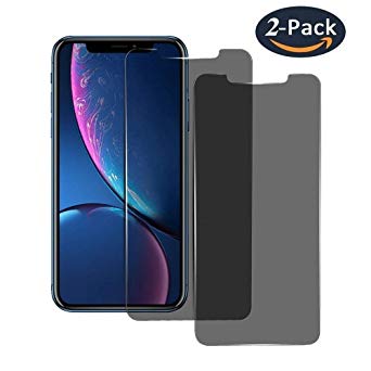 [2Pack] iPhone XR Privacy Screen Protector Full Coverage,Slaiver 9H Hardness,Bubble Free,Anti-Scratch,Case Friendly Tempered Glass Anti-Spy Screen Protector for Apple iPhone Xr