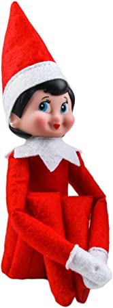 EVERMARKET Elf Plush Dolls Decoration Home Deco Ornaments for Christmas Holiday New Year Gift, Red Girl (Doll ONLY)
