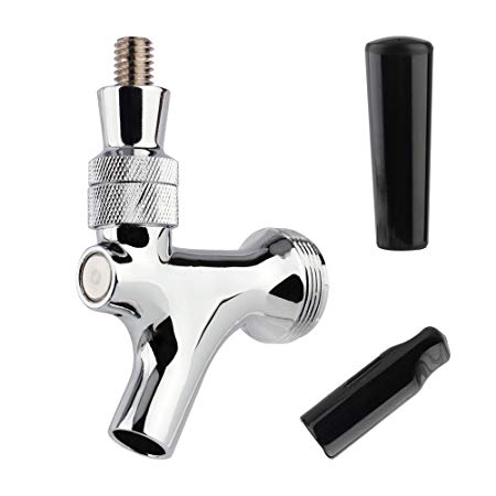 MRbrew Polished Chrome Beer Faucet Stainless Steel Valve Core With Tap Handle Tap Soother for Keg Tap Tower Beer Shank and Kegerator