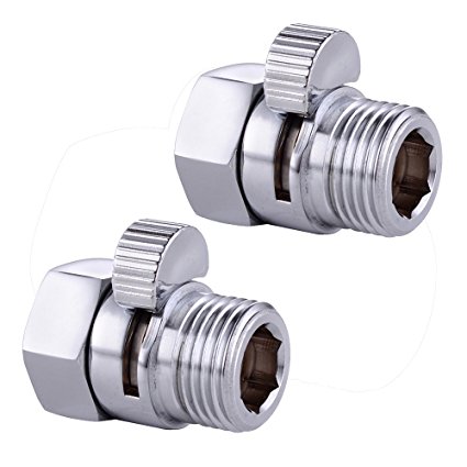 KES K1140B BRASS Shower Head Shut-Off Valve G 1/2, Pack of 2, Polished Chrome