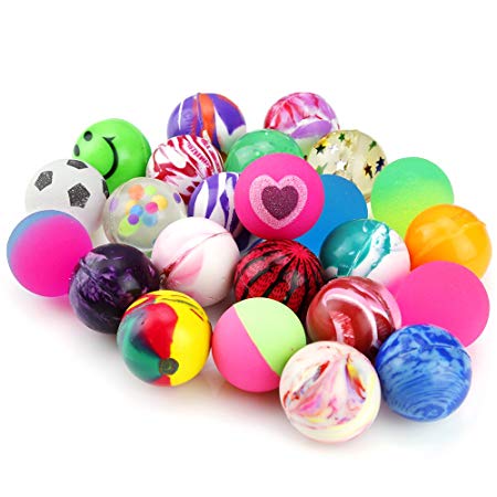 Pllieay 24 Pieces Jet Bouncy Balls 25mm Mixed Color Party Bag Filler for Children