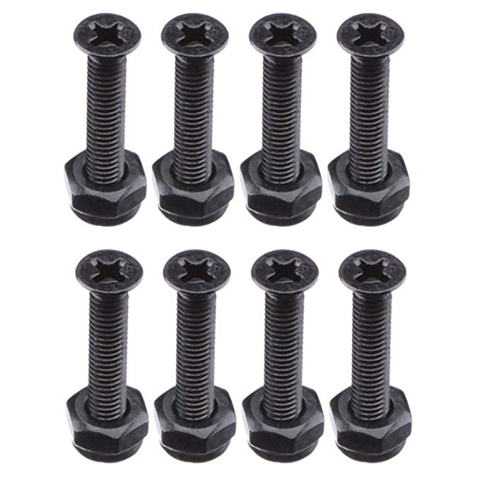 Vj skateshop Longboard Skateboards Cruiser Hardware Screws 1" 1.25" 1.5" 1.75" 2" Black Color