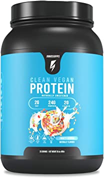 Inno Supps Clean Vegan Protein - Plant Based, Vegan, No Artificial Sweeteners, No Gluten, No Dairy. Lactose Free, Low Carbs, Low Fat, No Sugar Added, Soy Free, Non-GMO (Fruity Cereal)