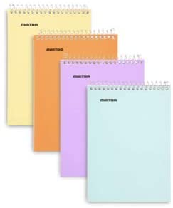 Mintra Office Memo Pads - Note Pad Paper For Taking Notes And Reminders, Work, Business, Desk, College, School, Organization, Planning (5x7 Top Spiral 4pk - Pastel)