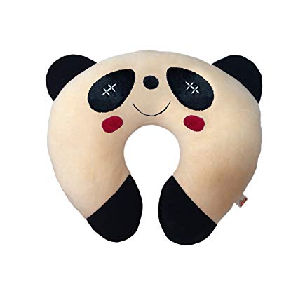 Ultra Soft Panda Designed Neck Cushion Pillow, Peach (14-inch)