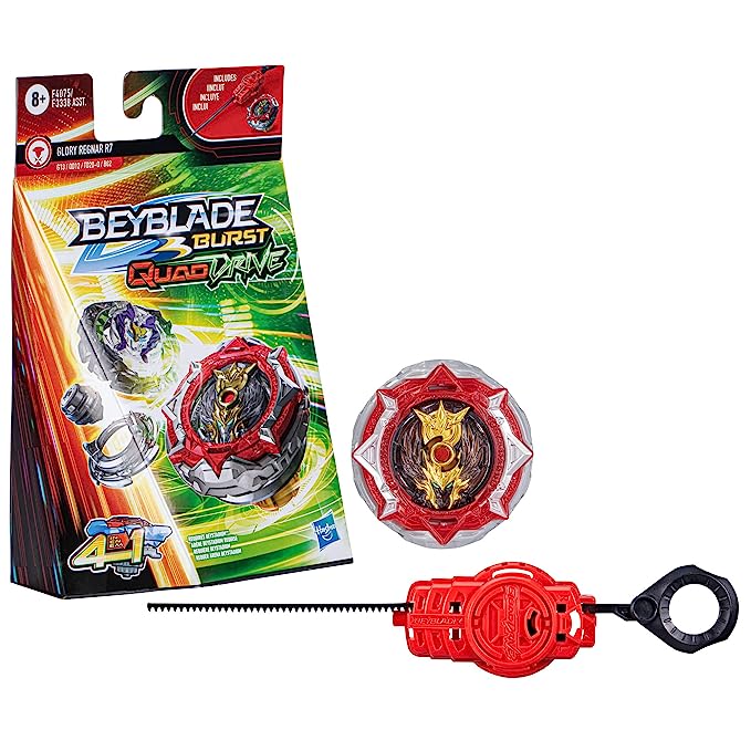Beyblade Burst QuadDrive Glory Regnar R7 Spinning Top Starter Pack,Balance Type Battling Game with Beyblade Launcher, Toy for Kids