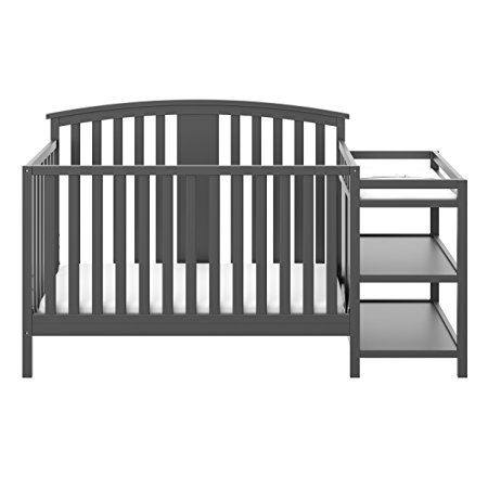 Storkcraft Greyson 4-in-1 Convertible Crib and Changer, Gray