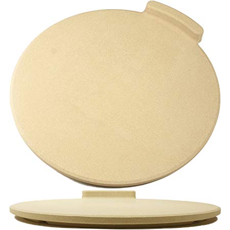 The Ultimate Pizza Stone for Oven & Grill. 16" Round Baking Stone with Exclusive ThermaShock Protection & Core Convection Technology for The Perfect Crispy Crust on Pizzas & Bread. No-Spill Stopper
