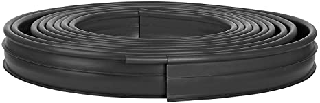 Suncast Professional Landscape Edging Roll - Plastic Lawn, Garden, and Flower Bed Edging and Landscape Border with Double Ridge Design - Conforms to Any Shape - 60' Coiled Roll - Black