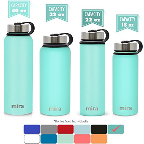 MIRA Stainless Steel Vacuum Insulated Wide Mouth Water Bottle | Thermos Flask Keeps Water Stay Cold for 24 hours, Hot for 12 hours | Metal Bottle with BPA free cap