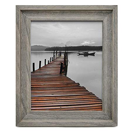 Eosglac Rustic 8.5x11 Picture Frame, Wooden Farmhouse Photo Frames, Handmade, Weathered Gray