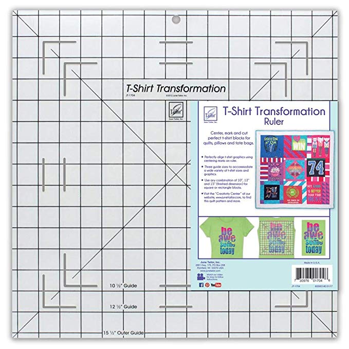June Tailor T-Shirt Transformation Ruler, 15-1/2 by 15-1/2-Inch
