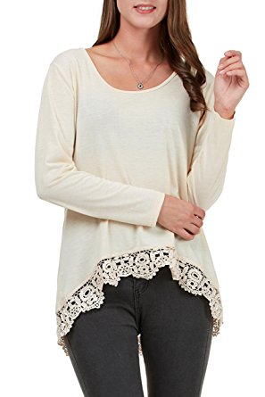 Fidus Women's Long Batwing Sleeve Baggy Off Shoulder Casual Loose Pullover Tops Blouse T-shirt